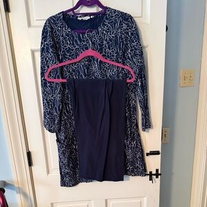 Sea Salt Cornwall Clear Light Dress Navy Blue Long Sleeve Dress and Leggings